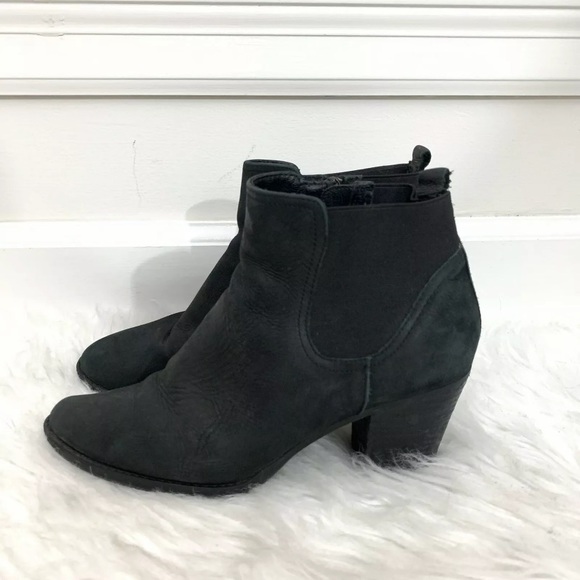 Steve Madden Repell Leather Block Heel Star Studded Black Chelsea Boots - Picture 6 of 11